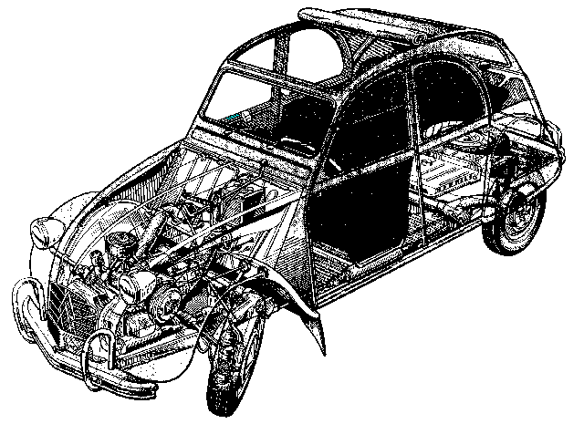 jauge d'essence, Citroën 2CV, jauge manuelle, tringle en fibre
